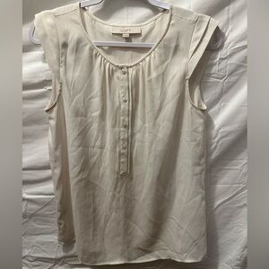The loft white cap sleeved blouse size S